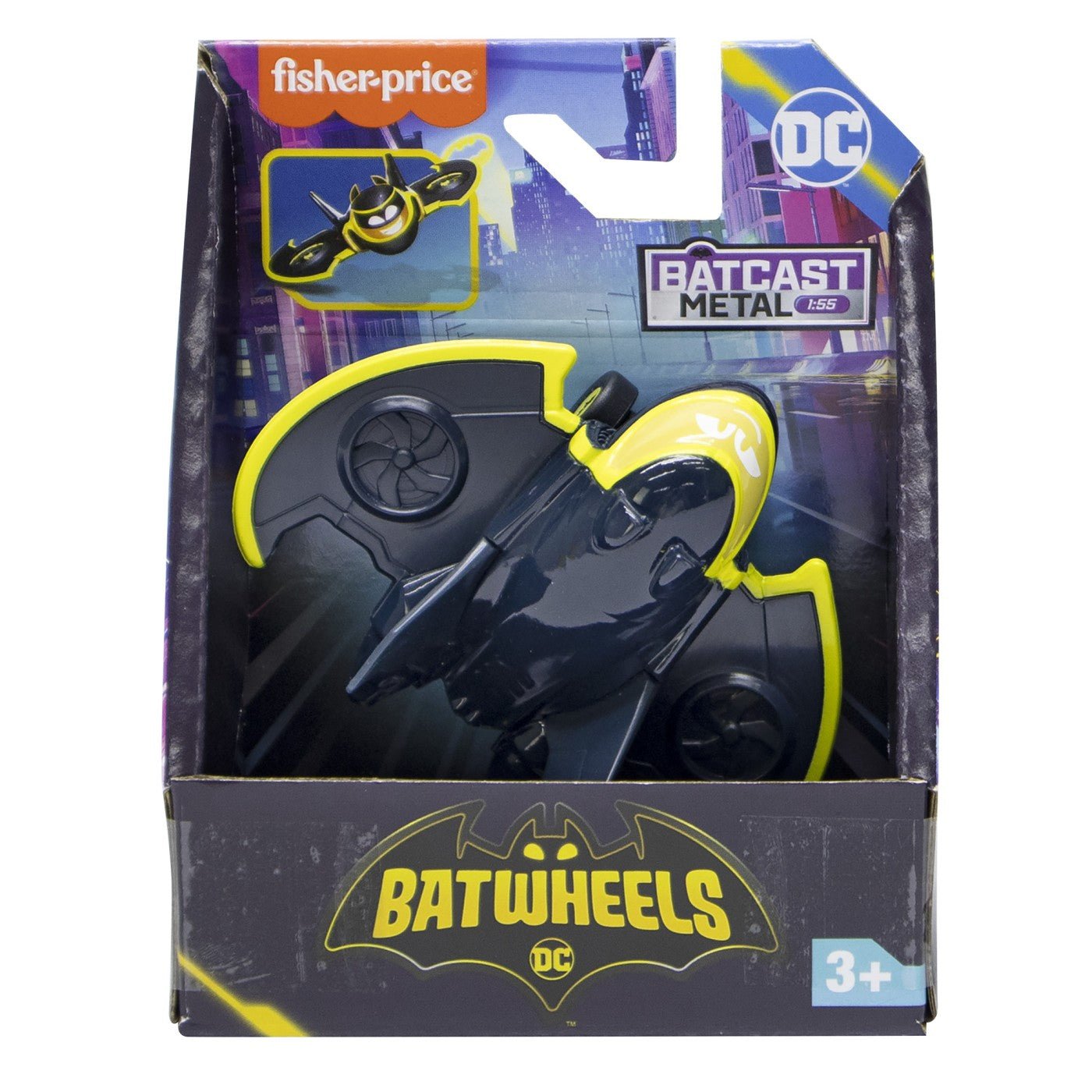 Fisher price batwheels masinuta metalica avionul Batwing 1:55 - Publisol.ro