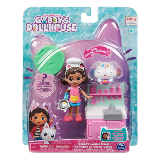 Gabbys dollhouse set papusa 9.7cm cu pisicuta bucataria lui gabby, Spin Master - Publisol.ro