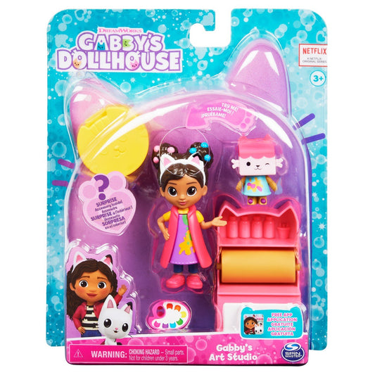 Gabbys dollhouse set papusa 9.7cm cu pisicuta studioul de arta a lui gabby, Spin Master - Publisol.ro