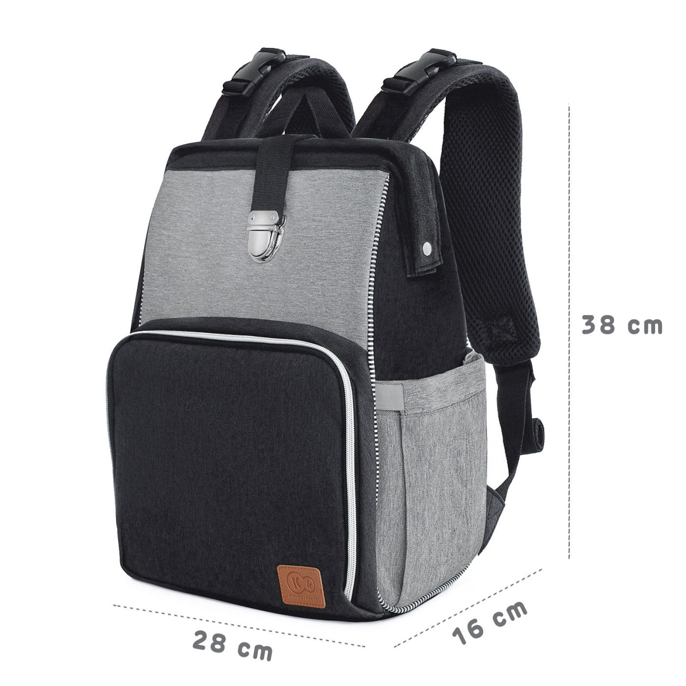 Geanta multifunctionala mamici Kinderkraft molly, black - Publisol.ro