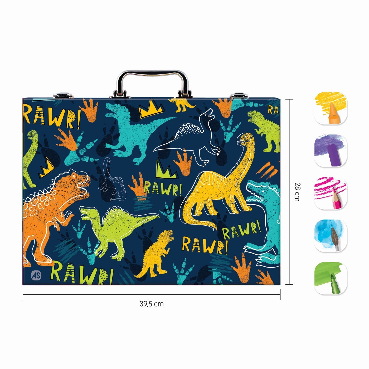 Happi hobbi art case set de desen deluxe cu 100 de accesorii dinozaur - Publisol.ro