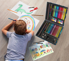 Happi hobbi art case set de desen deluxe cu 100 de accesorii dinozaur - Publisol.ro