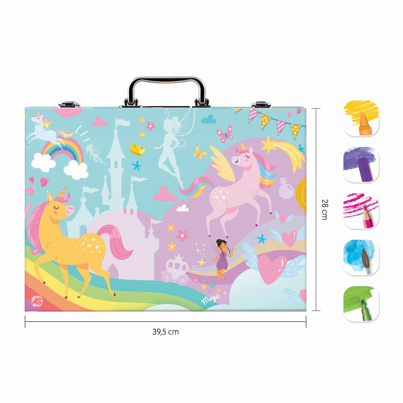 Happi hobbi art case set de desen deluxe cu 100 de accesorii unicorn - Publisol.ro