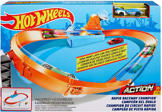 Hot wheels circuit rapid cu lansator si masinuta exclusiva, Mattel - Publisol.ro