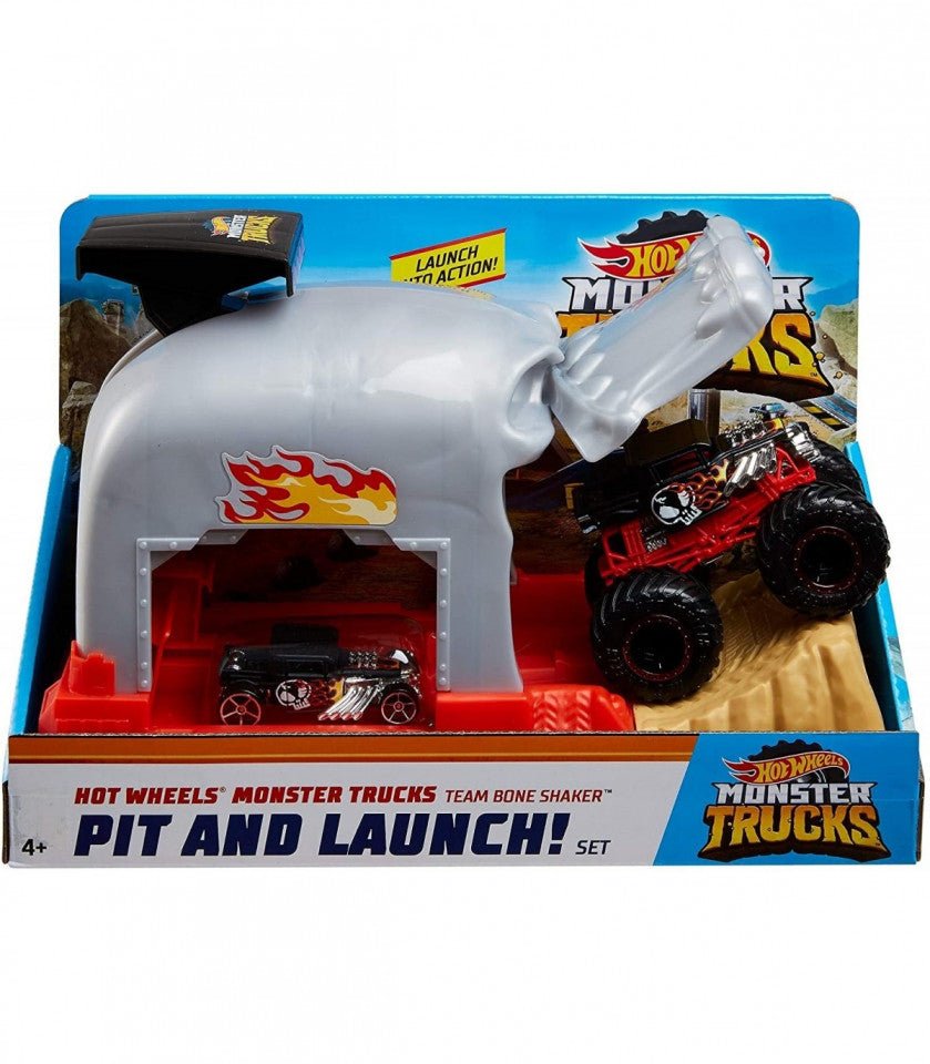 Hot Wheels lansator monster truck craniul cu doua masinute - Publisol.ro