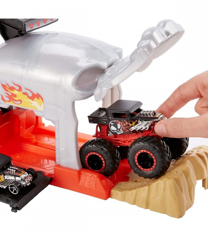 Hot Wheels lansator monster truck craniul cu doua masinute - Publisol.ro