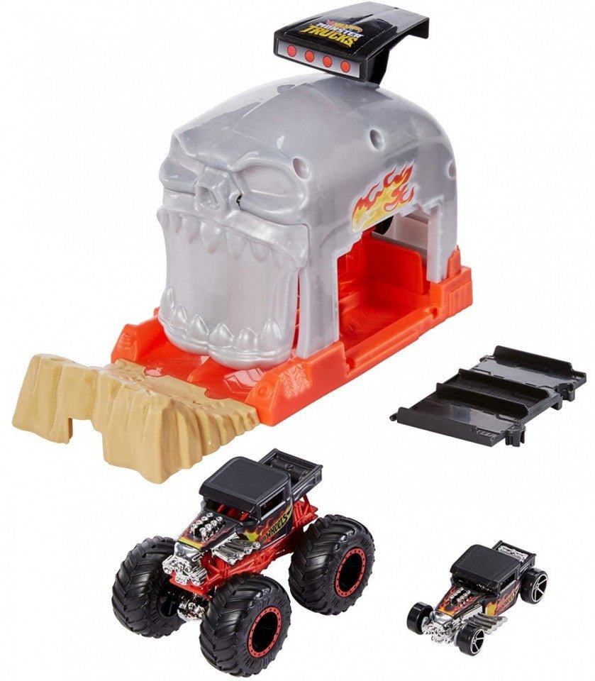 Hot Wheels lansator monster truck craniul cu doua masinute - Publisol.ro