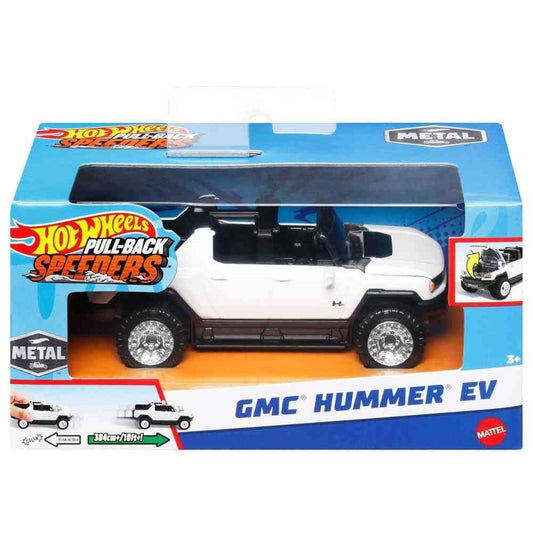 Hot wheels masinuta metalica cu sistem pull back gmc hummer ev scara 1:43, Mattel - Publisol.ro