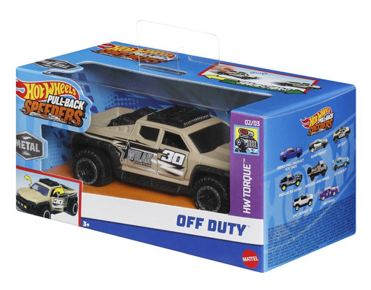 Hot wheels masinuta metalica cu sistem pull back off duty scara 1:43, Mattel - Publisol.ro