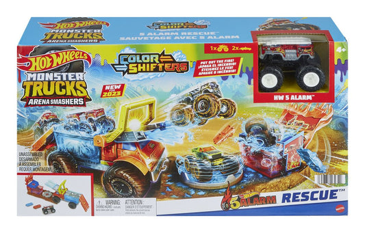 Hot wheels monster truck arena smashers color shifters salvarea lui 5alarm, Mattel - Publisol.ro