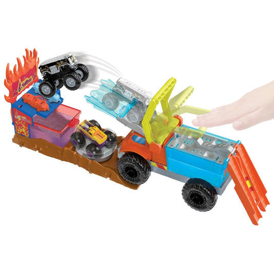 Hot wheels monster truck arena smashers color shifters salvarea lui 5alarm, Mattel - Publisol.ro