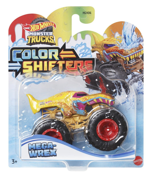 Hot wheels monster truck camion mega wrex cu culori schimbatoare scara 1:64, Mattel - Publisol.ro