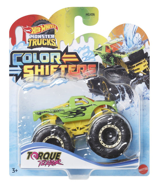 Hot wheels monster truck camion torque terror cu culori schimbatoare scara 1:64, Mattel - Publisol.ro