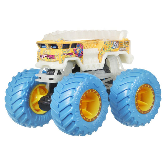Hot wheels monster truck glow in the dark masinuta 5 alarm scara 1:64, Mattel - Publisol.ro