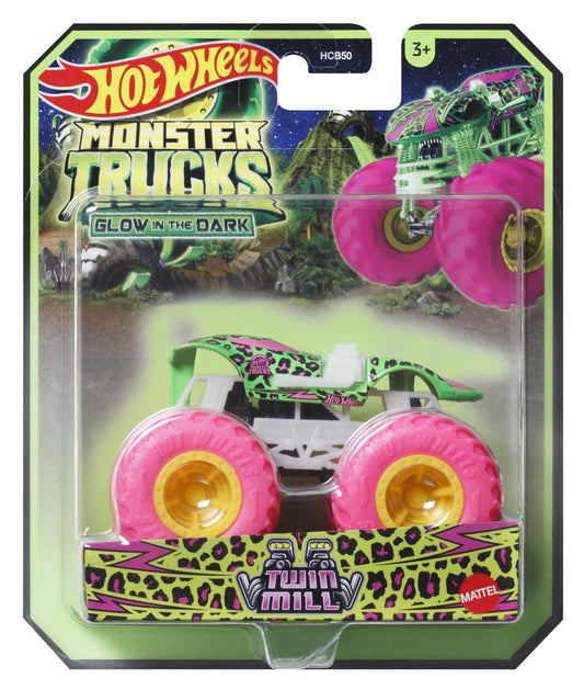 Hot wheels monster truck glow in the dark masinuta twin mill scara 1:64, Mattel - Publisol.ro