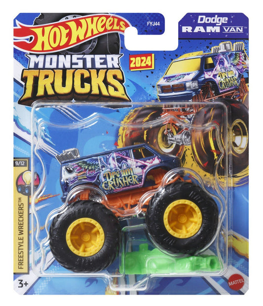 Hot wheels monster truck masinuta dodge ram van scara 1:64, Mattel - Publisol.ro