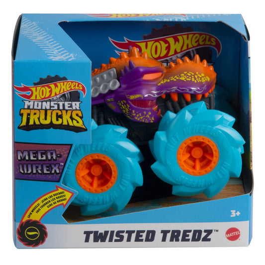 Hot wheels monster truck masinuta twister tredz mega wrex albastru scara 1:43, Mattel - Publisol.ro