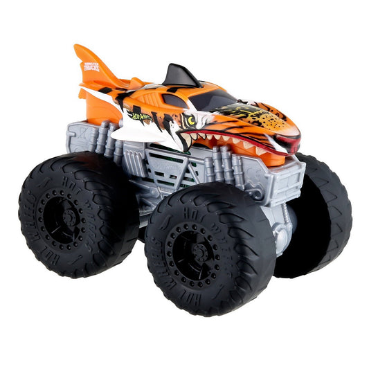 Hot wheels monster truck roarin wreckers tiger shark cu functii si sunete scara 1:43, Mattel - Publisol.ro