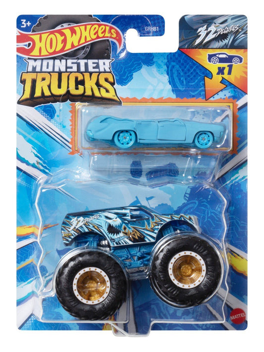 Hot wheels monster truck si masinuta metalica 32 degrees, Mattel - Publisol.ro