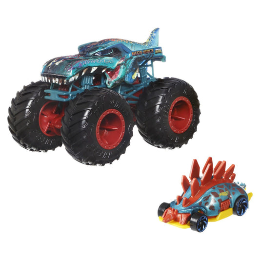 Hot wheels monster truck si masinuta metalica mega wrex, Mattel - Publisol.ro