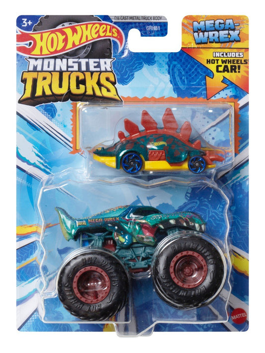 Hot wheels monster truck si masinuta metalica mega wrex, Mattel - Publisol.ro