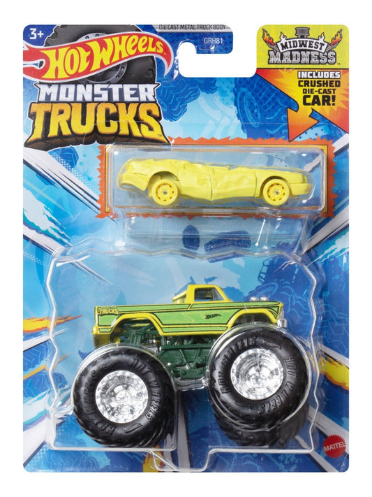 Hot wheels monster truck si masinuta metalica midwest madness, Mattel - Publisol.ro