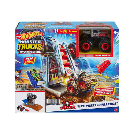 Hot Wheels monster trucks entry challenge arena smashers provocarea tire press - Publisol.ro
