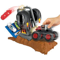 Hot Wheels monster trucks entry challenge arena smashers provocarea tire press - Publisol.ro