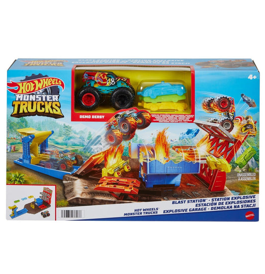 Hot wheels monster trucks set blast station , Mattel - Publisol.ro