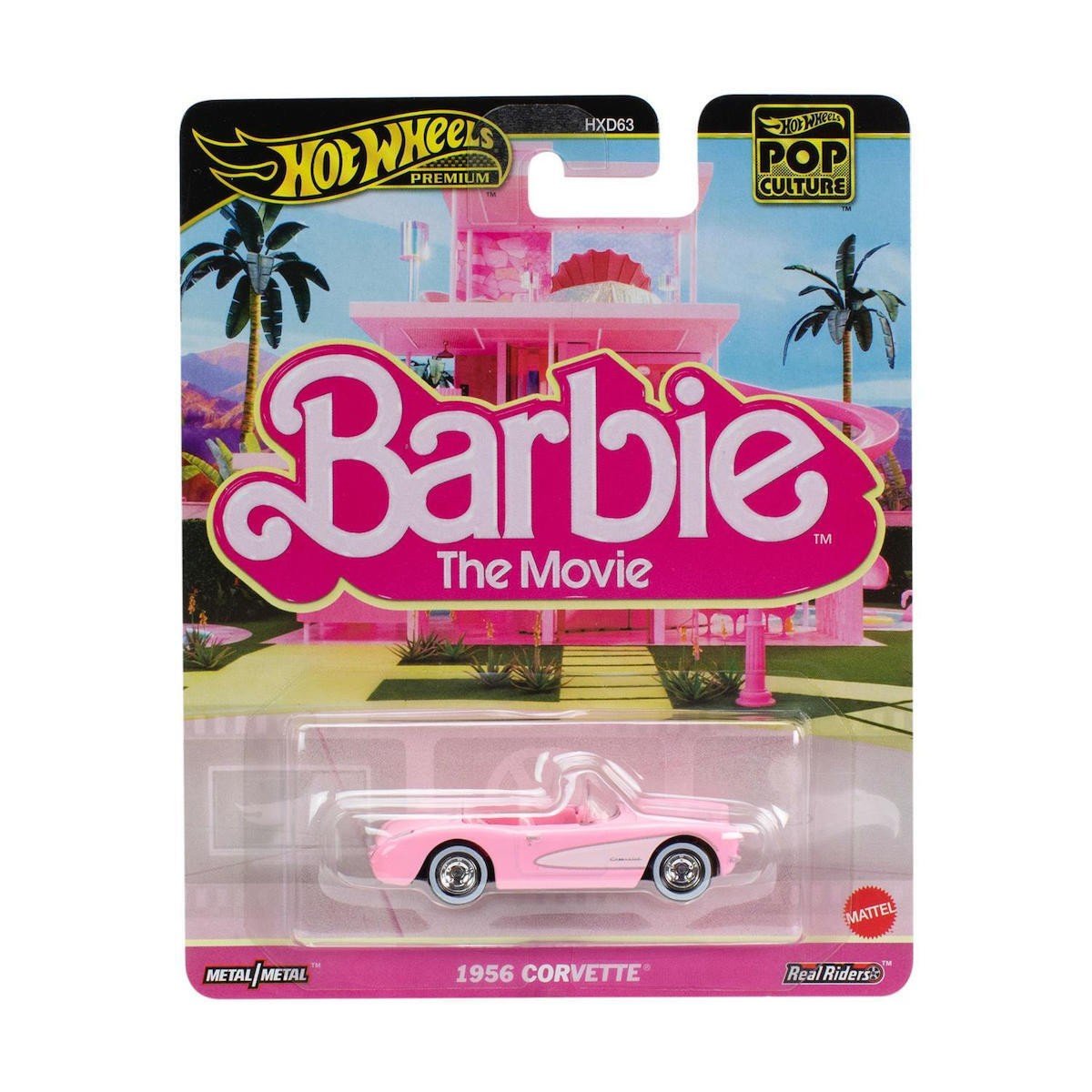 Hot Wheels pop culture Barbie the movie masinuta metalica 1956 Corvette scara 1:64 - Publisol.ro
