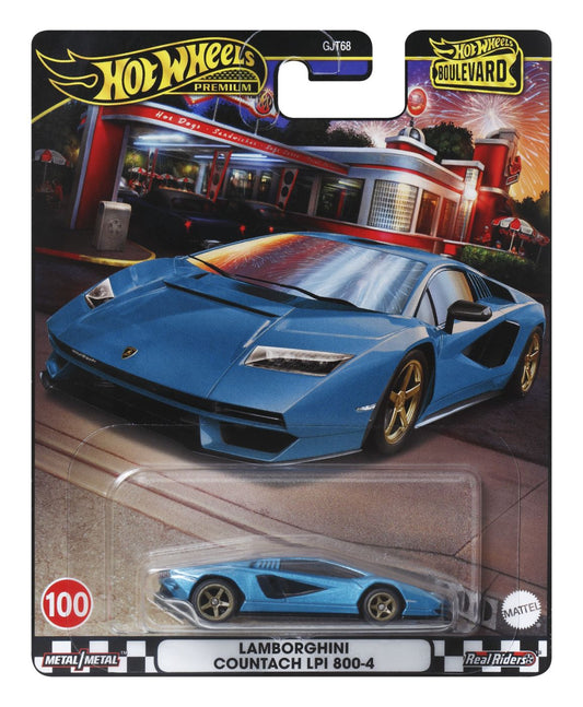 Hot wheels premium boulevard masinuta metalica lamborghini countach scara 1:64, Mattel - Publisol.ro