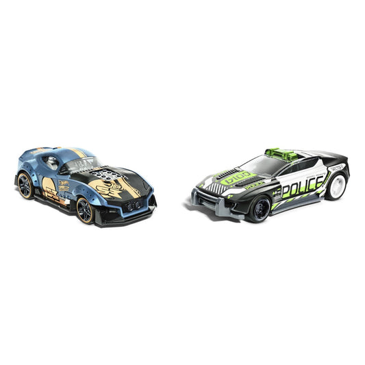 Hot wheels set 2 masinute metalice pull back muscle and blown si alpha pursuit 1:43, Mattel - Publisol.ro