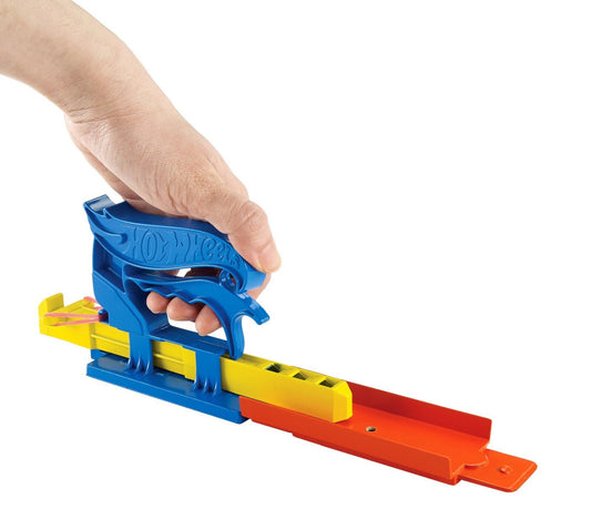 Hot wheels set lansator portabil albastru si masinuta, Mattel - Publisol.ro