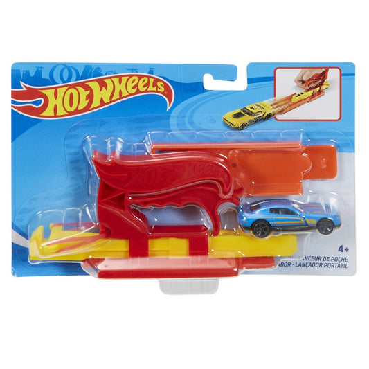 Hot wheels set lansator portabil rosu si masinuta, Mattel - Publisol.ro