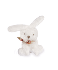 Iepuras Doudou - jucarie de plus, 12 cm, cu esarfa - Doudou et Compagnie - Publisol.ro