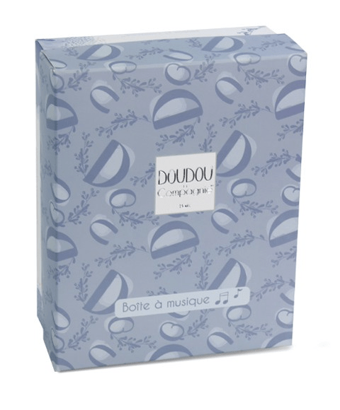 Iepuras muzical Doudou , albastru, 20 cm - Doudou et Compagnie - Publisol.ro