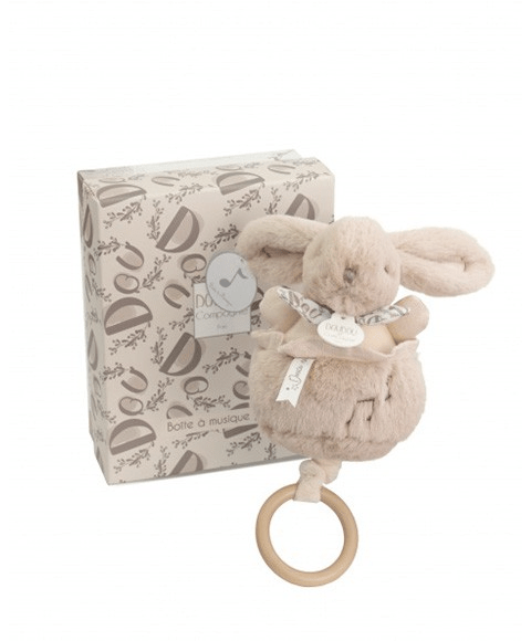 Iepuras muzical Doudou , bej, 20 cm - Doudou et Compagnie - Publisol.ro