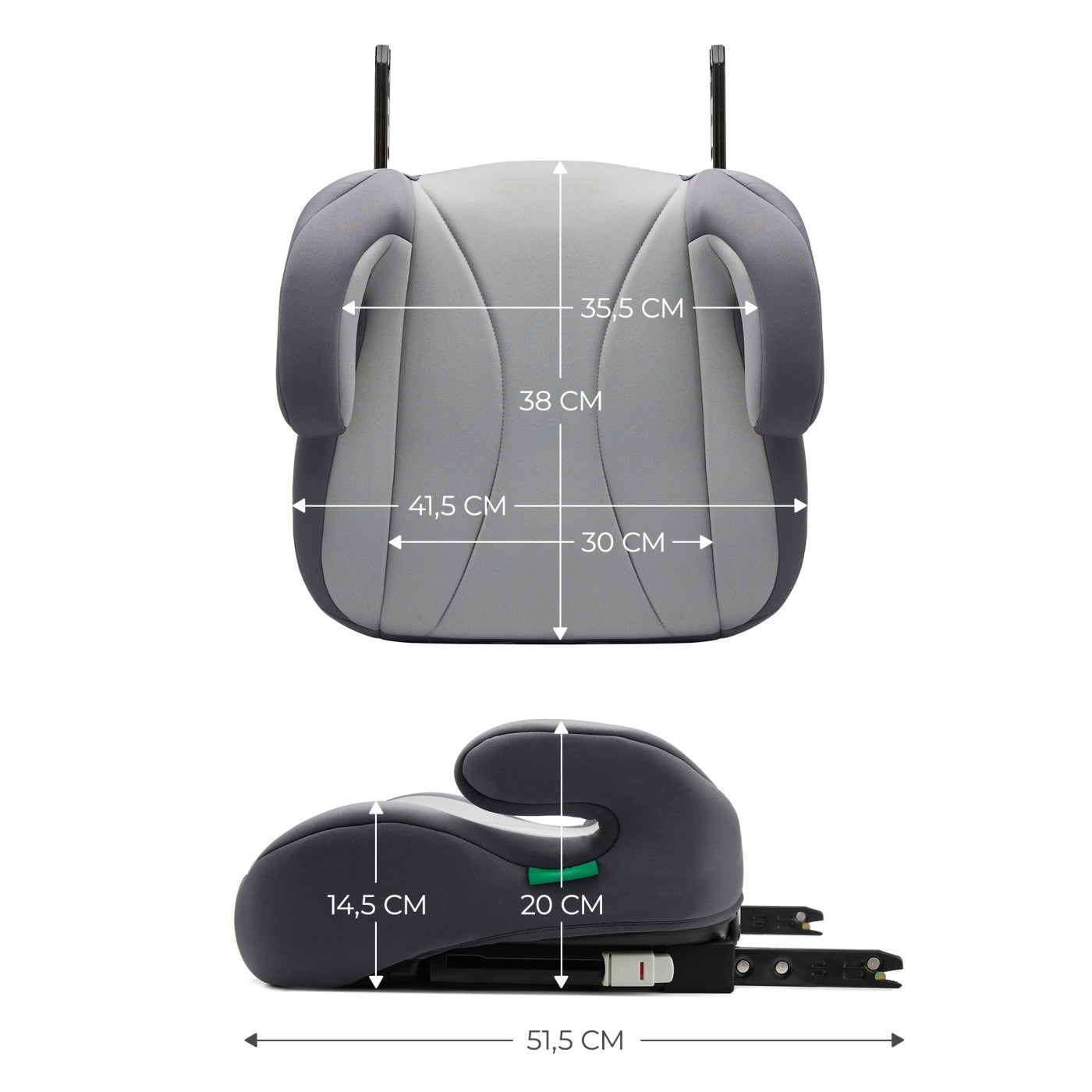 Inaltator auto Kinderkraft boost, i - size 135 - 150 cm, grey - Publisol.ro