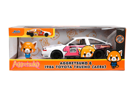 Jada aggretsuko set masinuta metalica si figurina aggretsuko si toyota trueno scara 1:24, Simba - Publisol.ro
