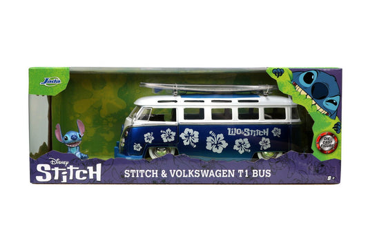 Jada autobuz metalic si figurina stitch scara 1:24, Simba - Publisol.ro