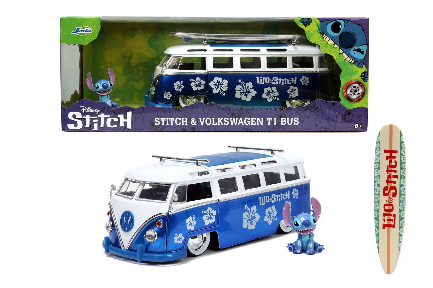 Jada autobuz metalic si figurina stitch scara 1:24, Simba - Publisol.ro