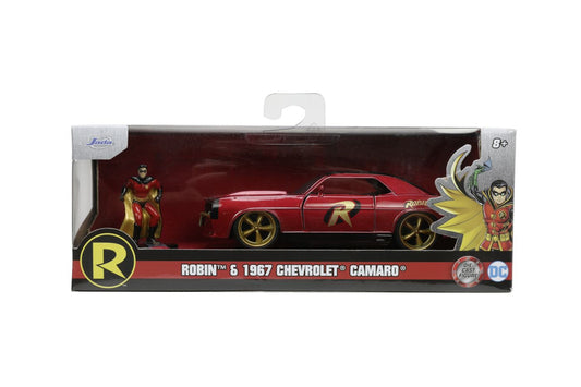 Jada batman set figurina robin si masinuta metalica chevrolet camaro 1967 scara 1:32, Simba - Publisol.ro