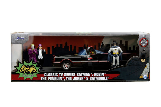 Jada batman set masinuta metalica batmobile 1:24 si 4 figurine, Simba - Publisol.ro