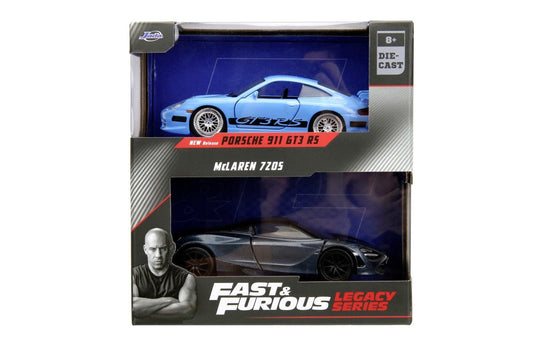Jada fast and furious legacy set 2 masinute metalice porsche 911 gt3 rs si mclaren 720s scara 1:32, Simba - Publisol.ro
