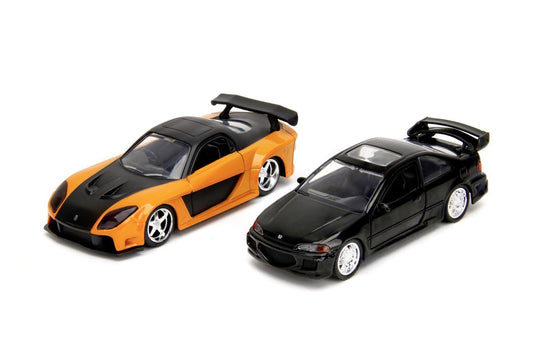 Jada fast & furious legacy series set 2 masinute metalice honda civic si mazda rx - 7 scara 1:32, Simba - Publisol.ro