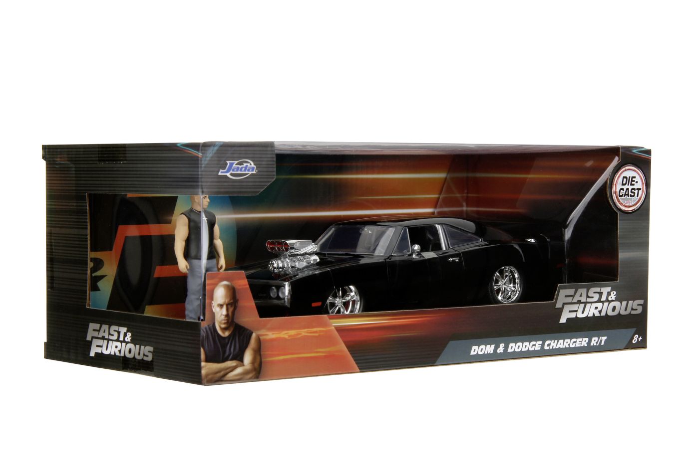 Jada Fast & Furious set figurina Dom si masinuta metalica Dodge Charger 1970 scara 1 la 24 - Publisol.ro