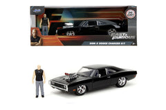 Jada Fast & Furious set figurina Dom si masinuta metalica Dodge Charger 1970 scara 1 la 24 - Publisol.ro
