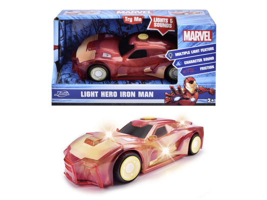 Jada marvel masinuta light hero iron man cu sunete si lumini scara 1:32, Simba - Publisol.ro