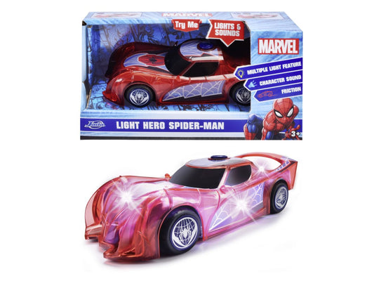 Jada marvel masinuta light hero spider man cu sunete si lumini scara 1:32, Simba - Publisol.ro