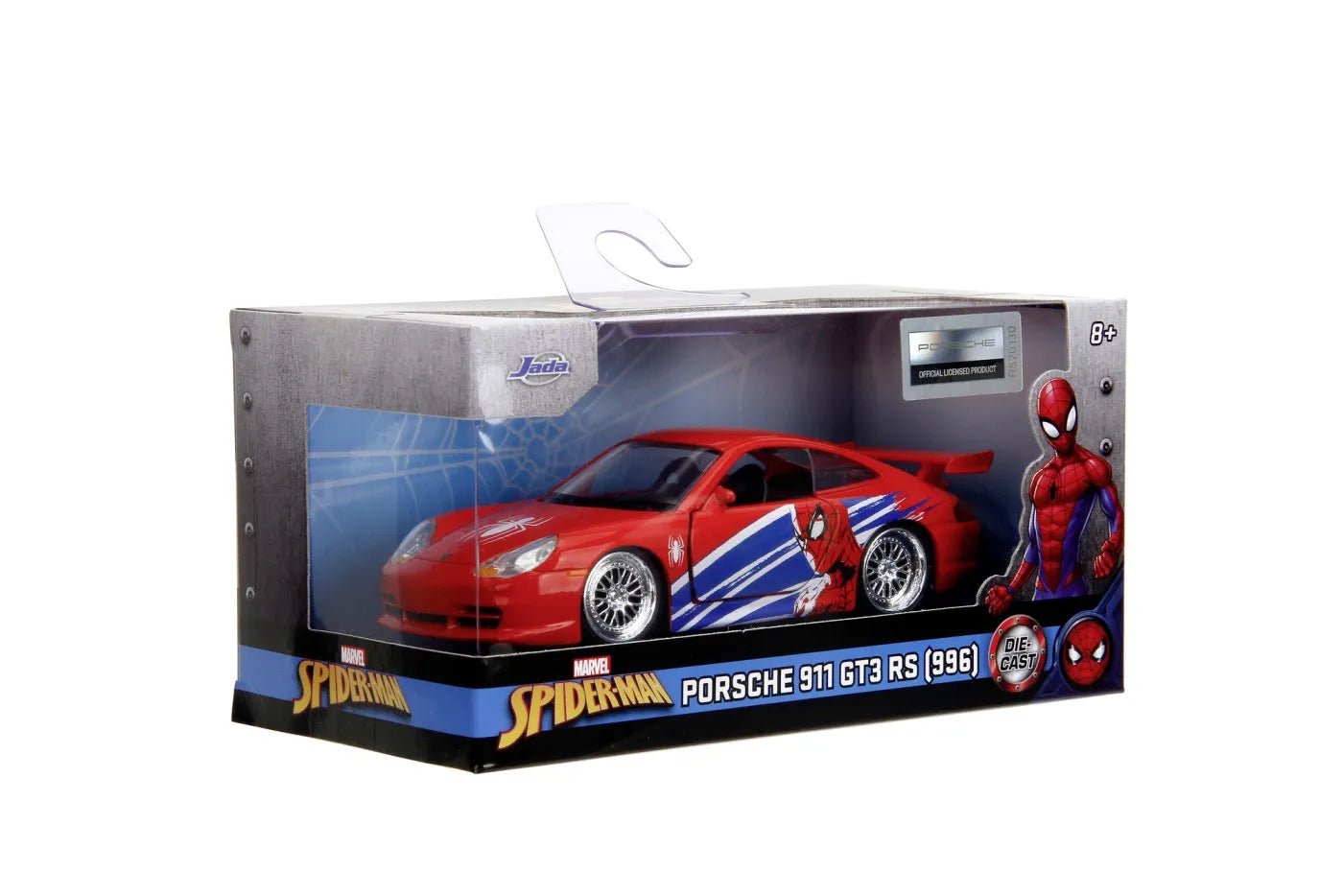 Jada Marvel masinuta metalica Spider man Porsche 911 gt3 RS scara 1 la 32 - Publisol.ro